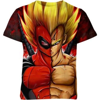 Deadpool X Vegeta Dragon Ball Z Shirt - Red Multicolor