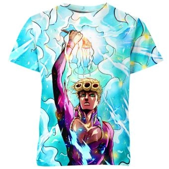 Gang-Star's Journey - Giorno Giovanna Jojo's Bizarre Adventure Blue Shirt