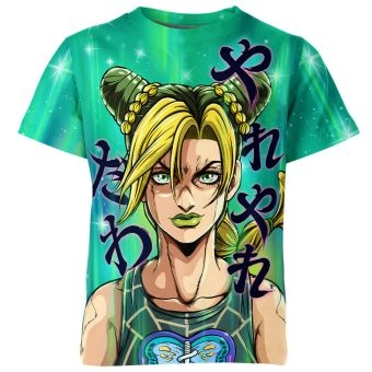 Emerald Resolve - Jolyne Cujoh Jojo's Bizarre Adventure Shirt in Emerald Green