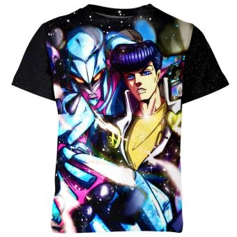 Crazy Diamond's Melody - Josuke Higashikata and Crazy Diamond Jojo's Bizarre Adventure Shirt in Black