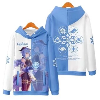 Genshin Impact Gan Yu Anime Sky Blue Hoodie