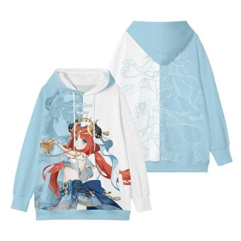 Personality Genshin Impact Nilou Anime Light Blue Hoodie